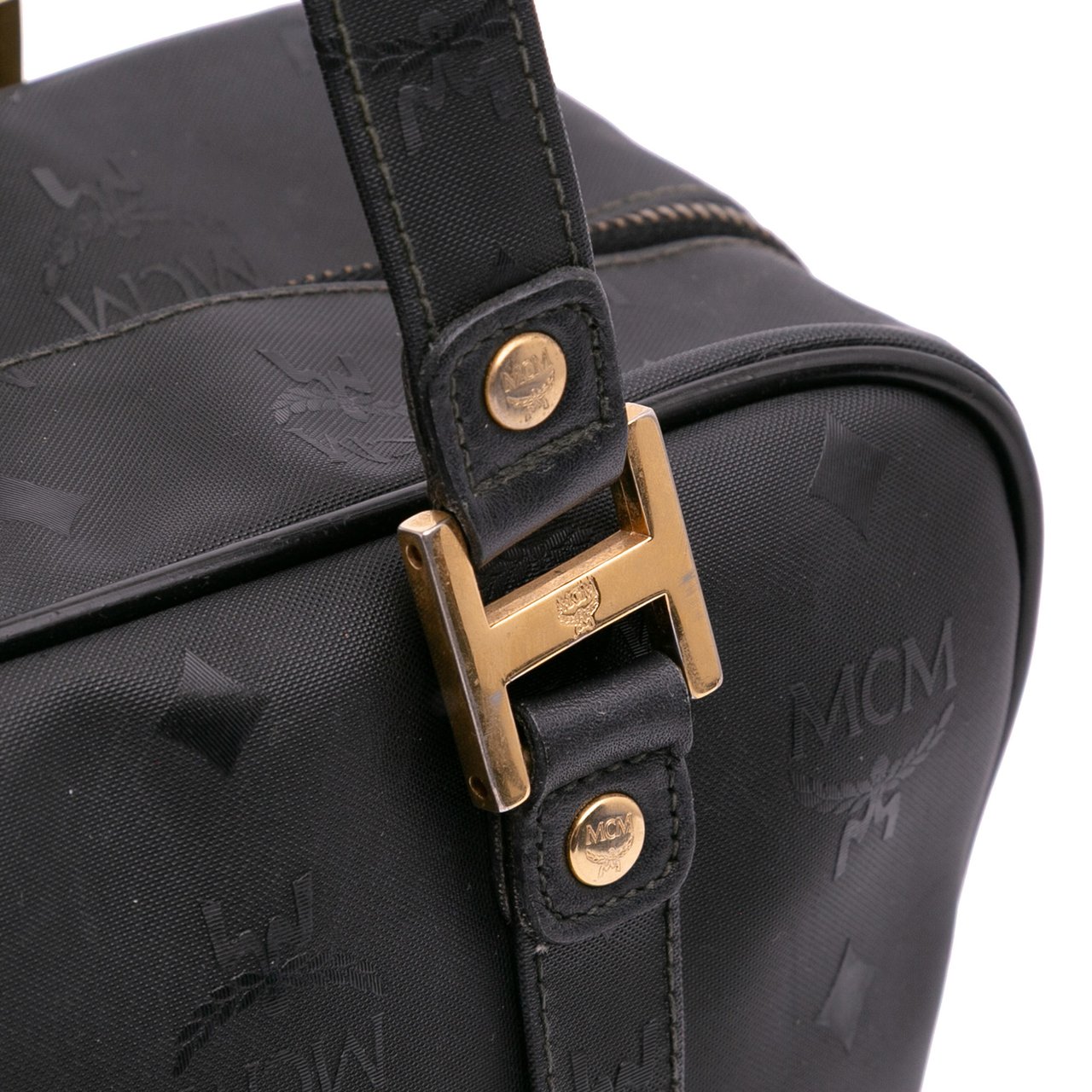 MCM Visetos Nylon Shoulder Bag Zwart