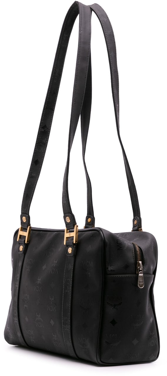 MCM Visetos Nylon Shoulder Bag Zwart