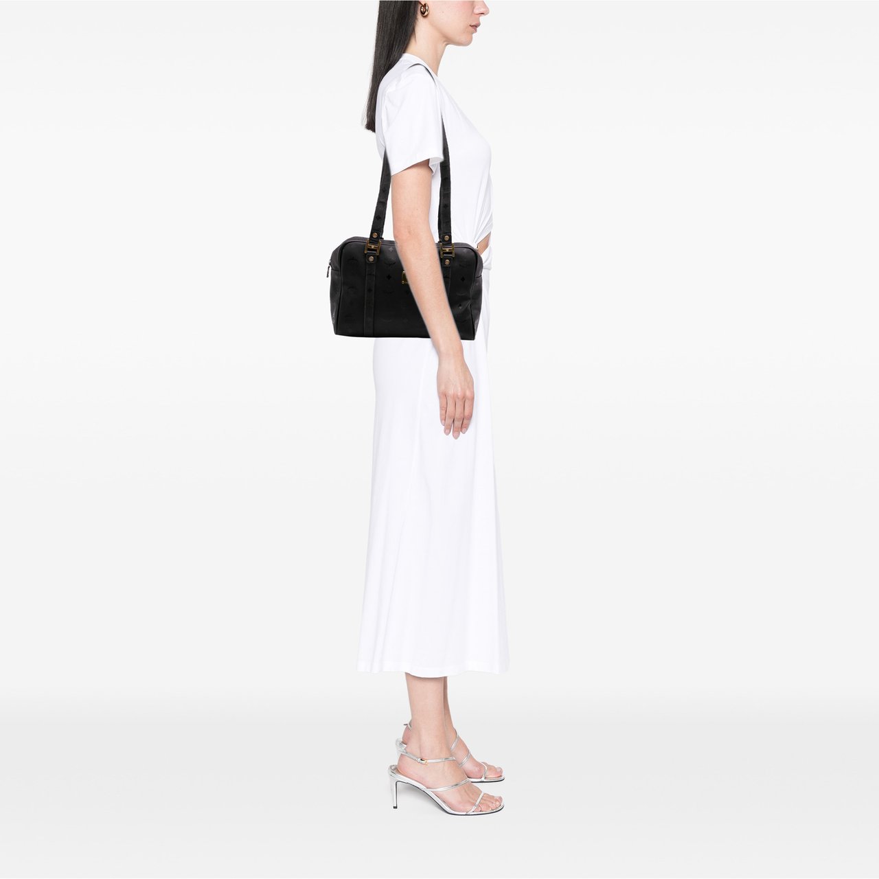 MCM Visetos Nylon Shoulder Bag Zwart