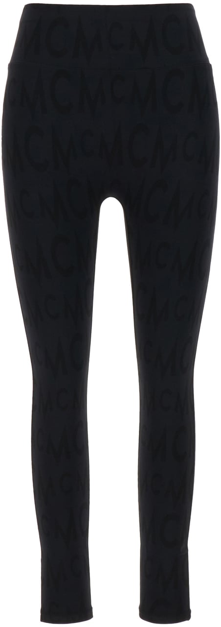MCM MCM Black stretch nylon leggings Zwart