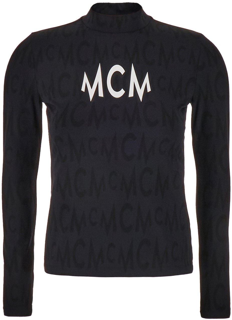 MCM MCM Black stretch nylon top Zwart