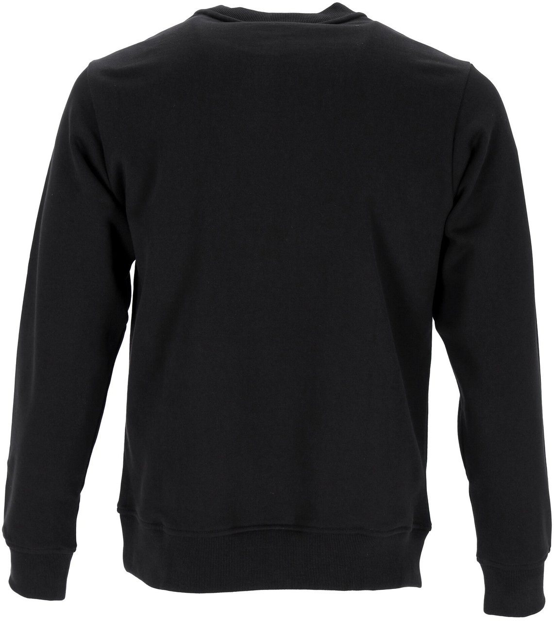 MCM Monogram Embroidered Black Sweatshirt With Crew Neck And Banded Details Zwart