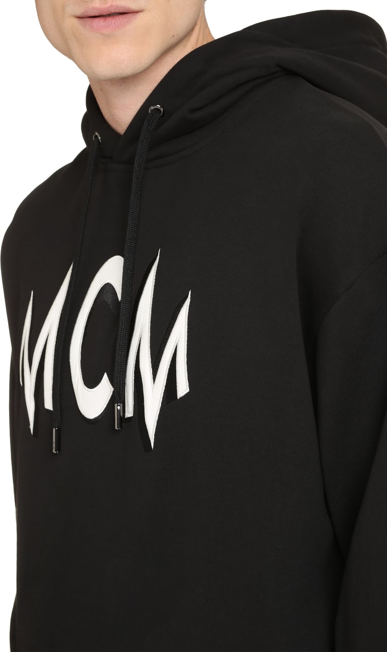 MCM Logo intarsia hoodie Zwart