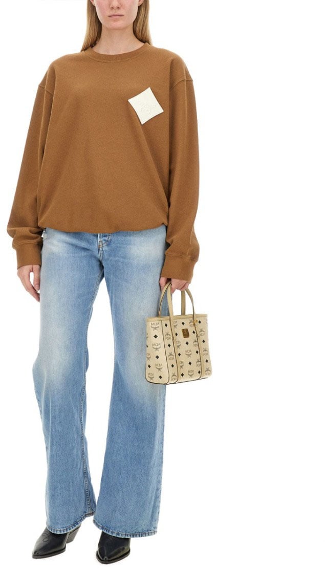 MCM Brown Sweatshirt With Logo Patch Bruin