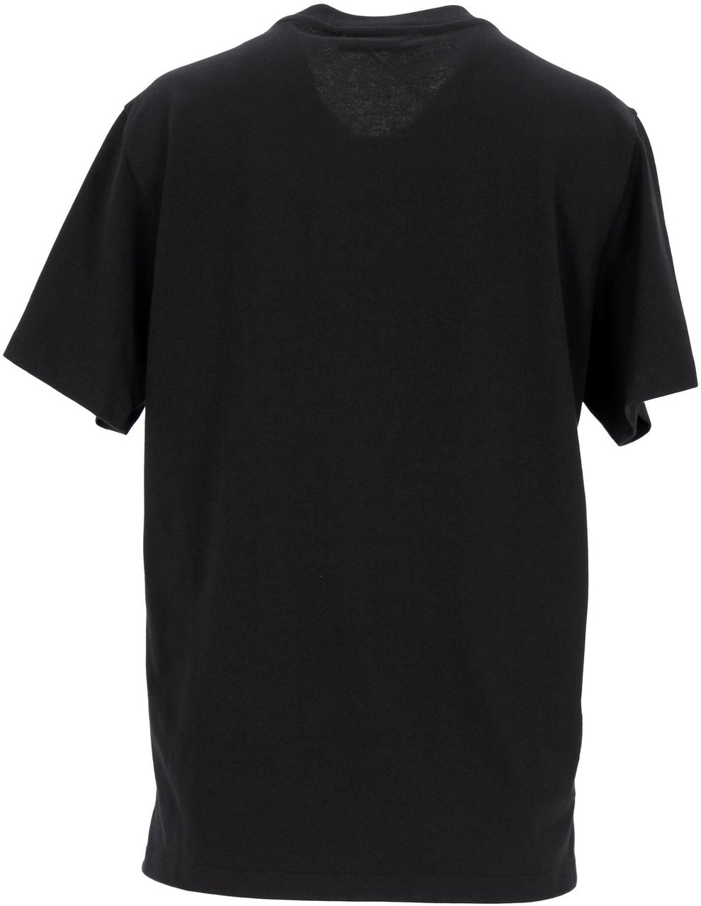 MCM Black Cotton T-Shirt With Iconic Logo Zwart