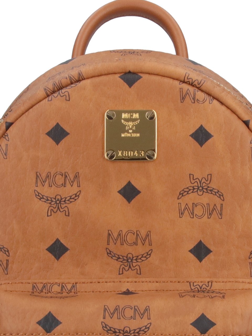 MCM Brown Stark Mini Visetos Backpack Bruin