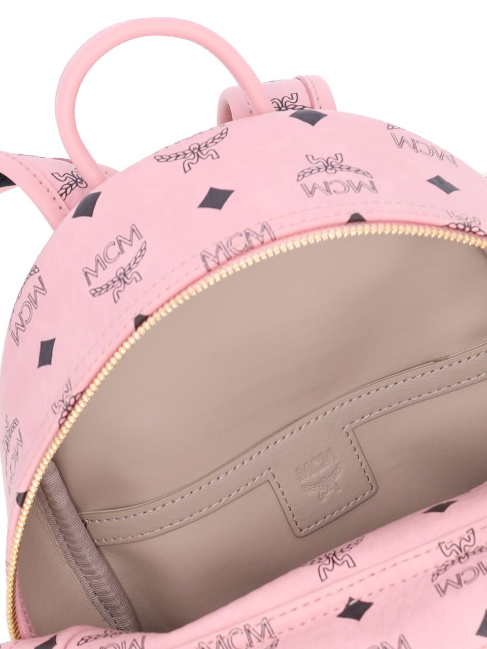 MCM Pink Stark Visetos Monogram Backpack Roze