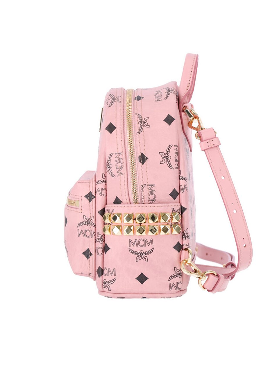 MCM Pink Stark Visetos Monogram Backpack Roze