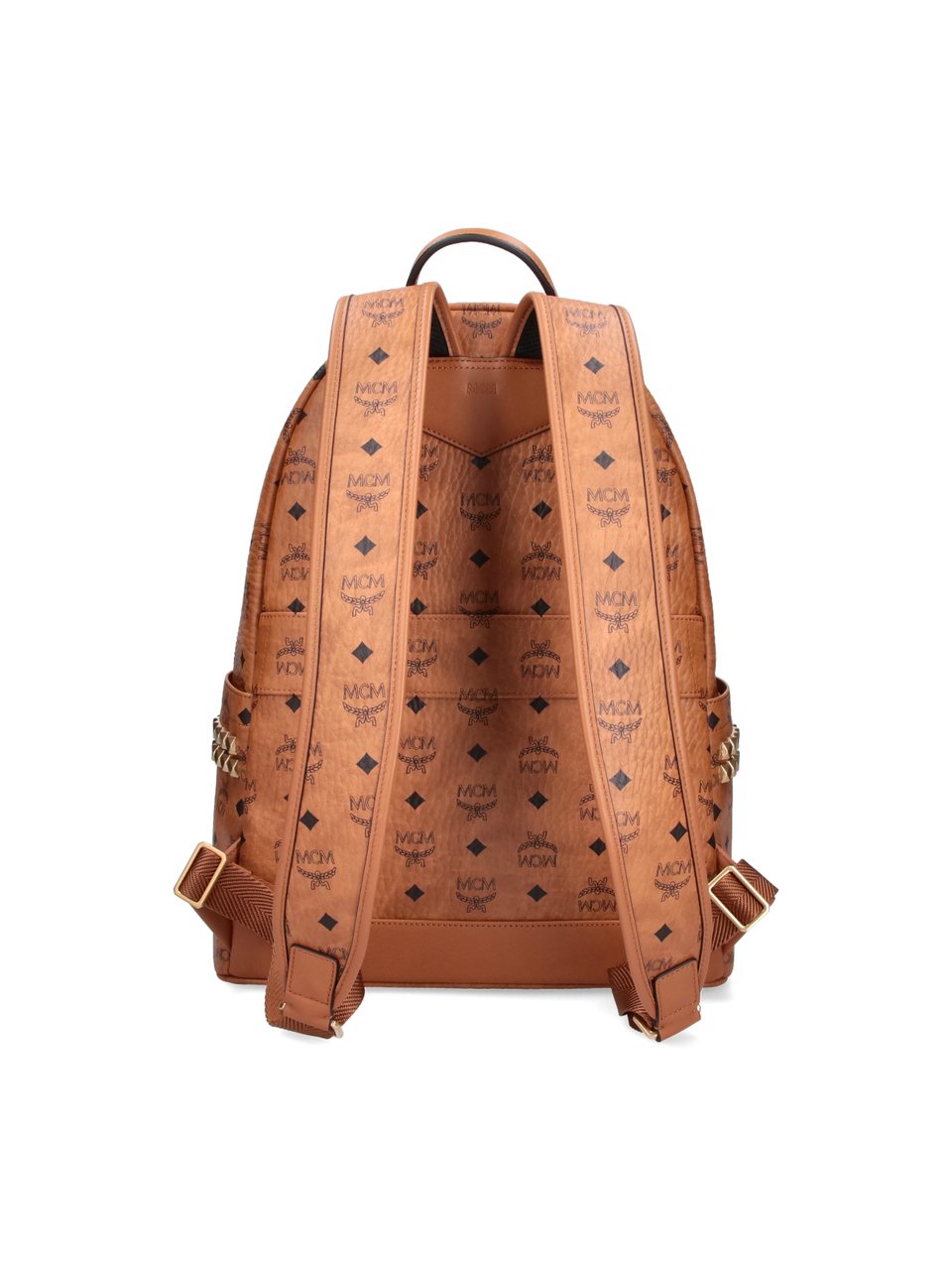 MCM Brown Stark Visetos Fabric Backpack Bruin