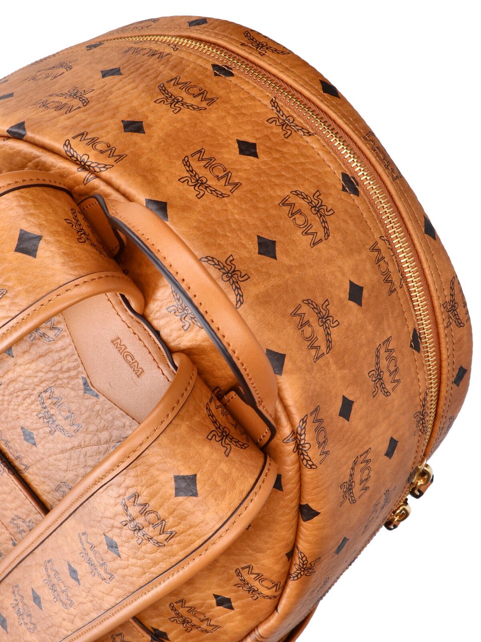 MCM Brown Stark Visetos Fabric Backpack Bruin