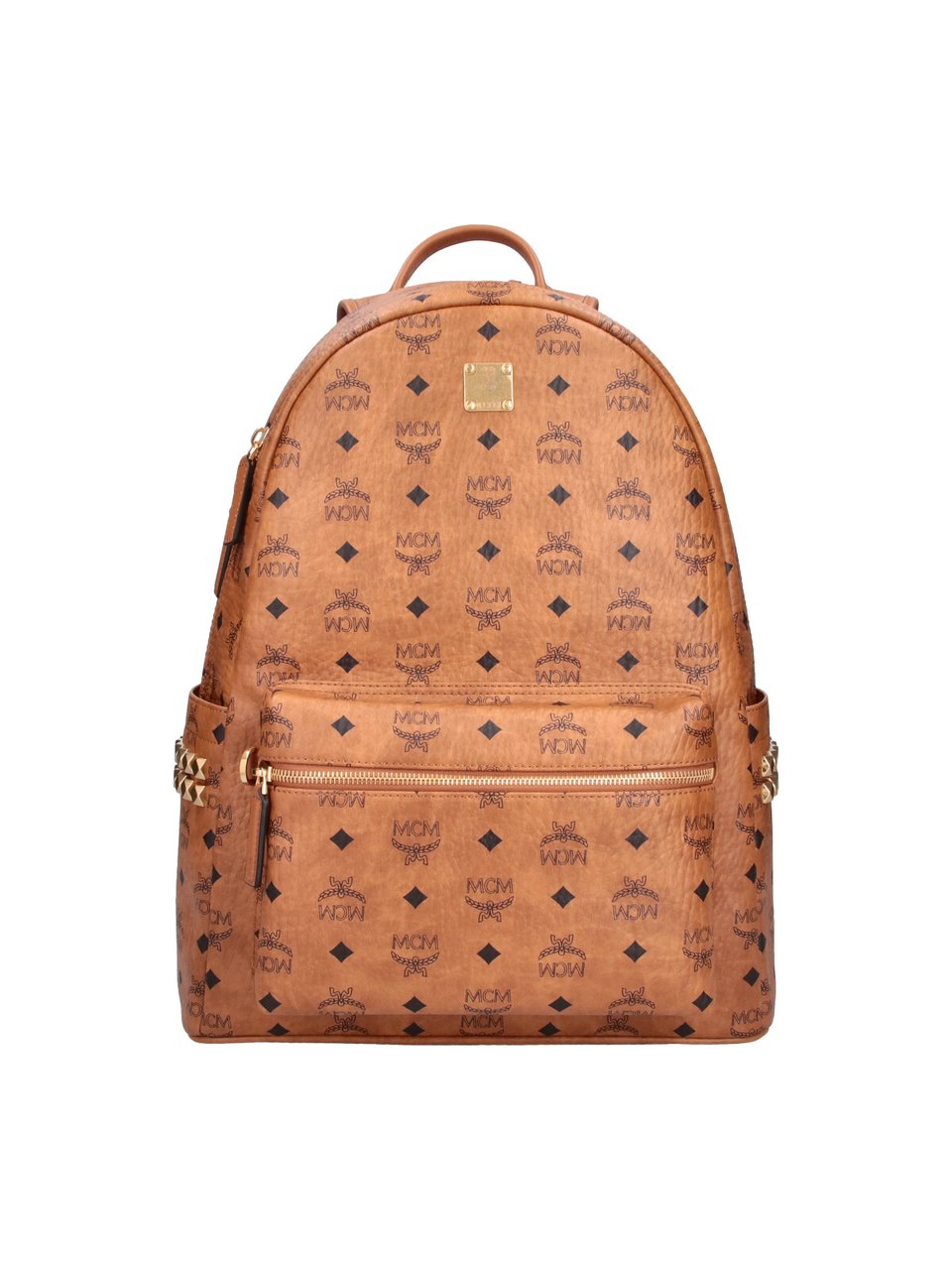 MCM Brown Stark Visetos Fabric Backpack Bruin