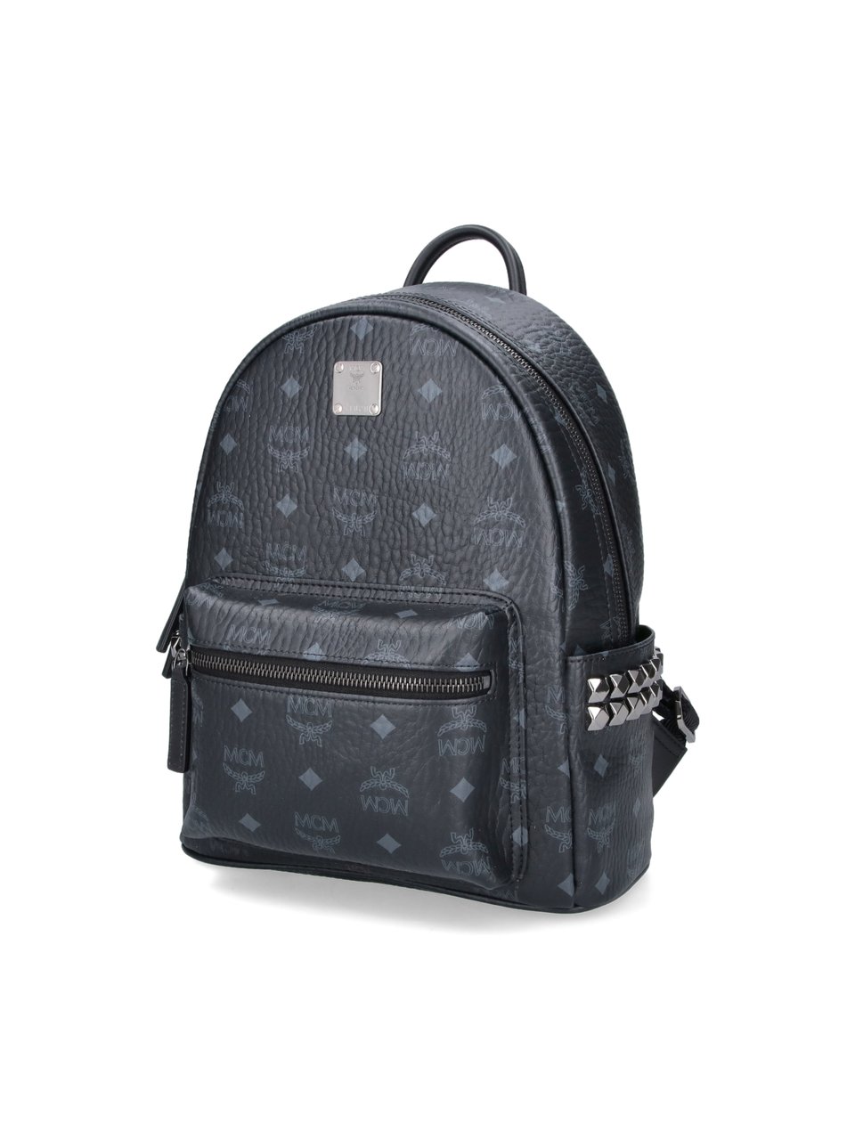 MCM Black Stark Visetos Fabric Backpack Zwart