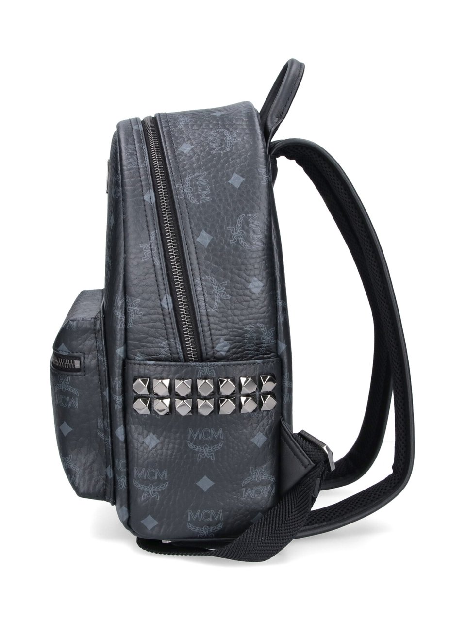 MCM Black Stark Visetos Fabric Backpack Zwart