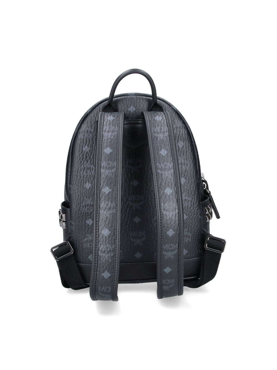 MCM Black Stark Visetos Fabric Backpack Zwart