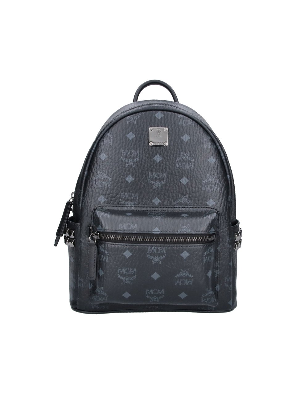 MCM Black Stark Visetos Fabric Backpack Zwart