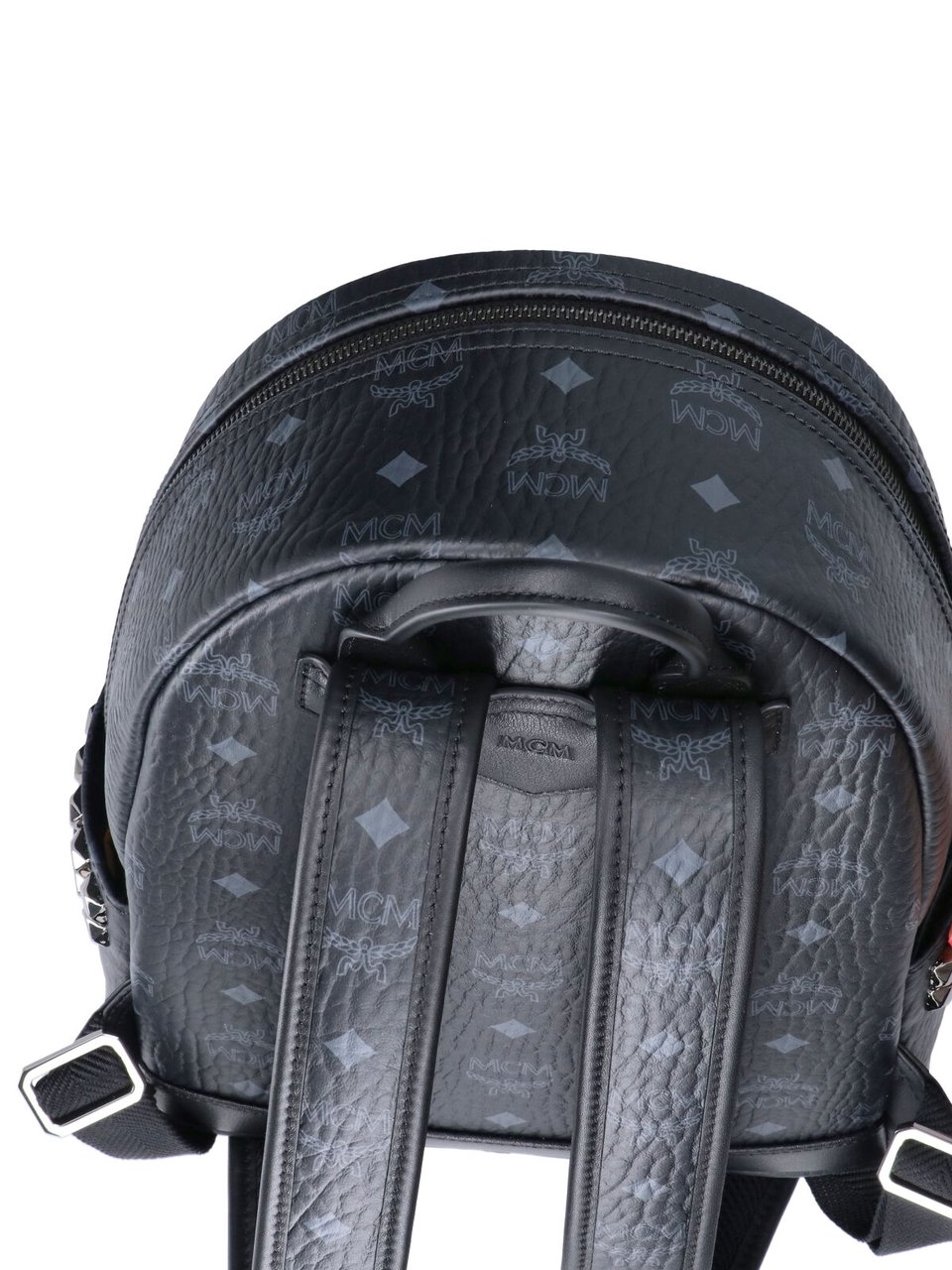 MCM Black Stark Visetos Fabric Backpack Zwart
