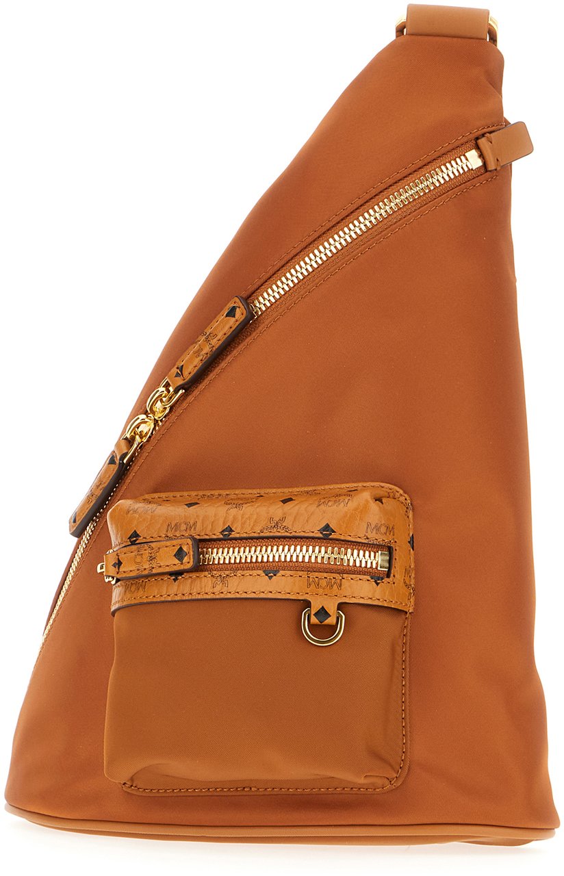 MCM MCM Caramel nylon belt bag Bruin