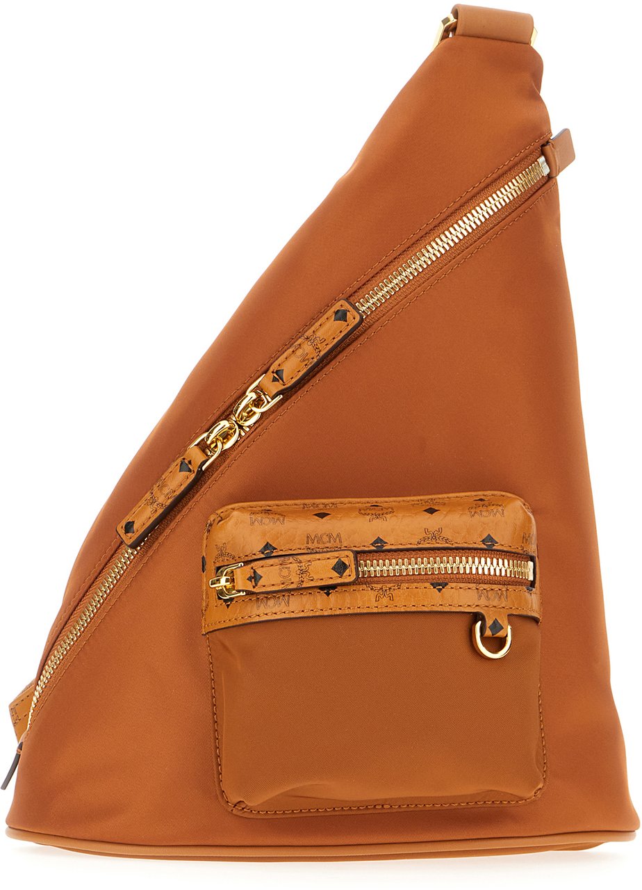 MCM MCM Caramel nylon belt bag Bruin