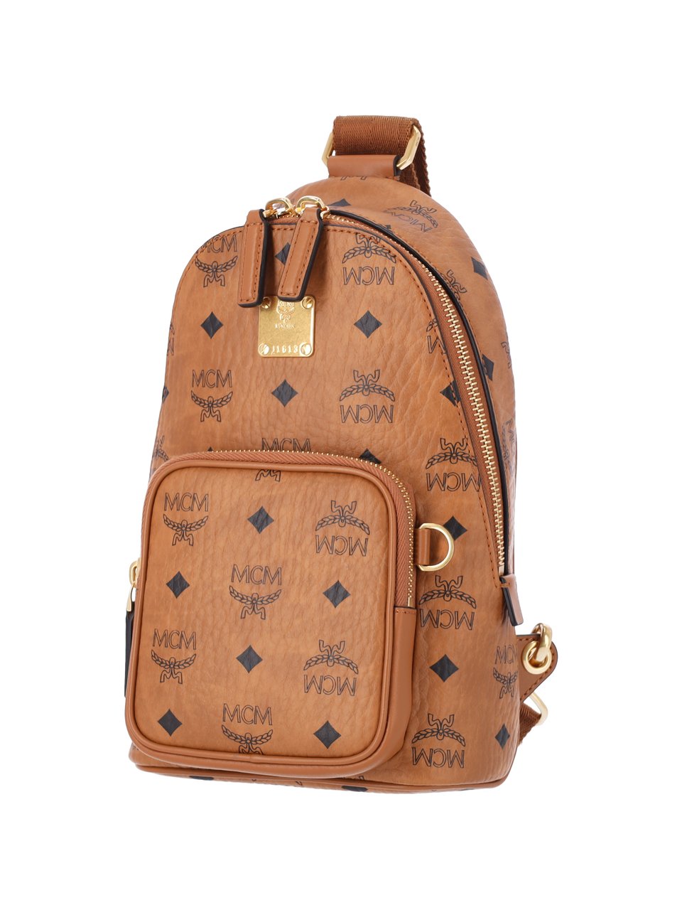MCM Brown Aren Visetos Canvas Shoulder Bag Bruin