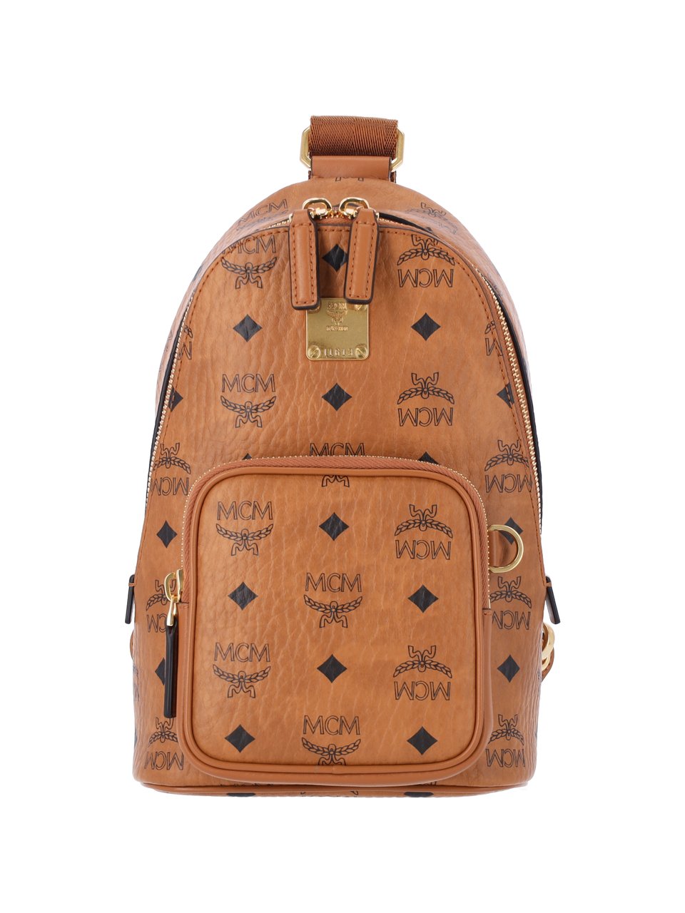MCM Brown Aren Visetos Canvas Shoulder Bag Bruin