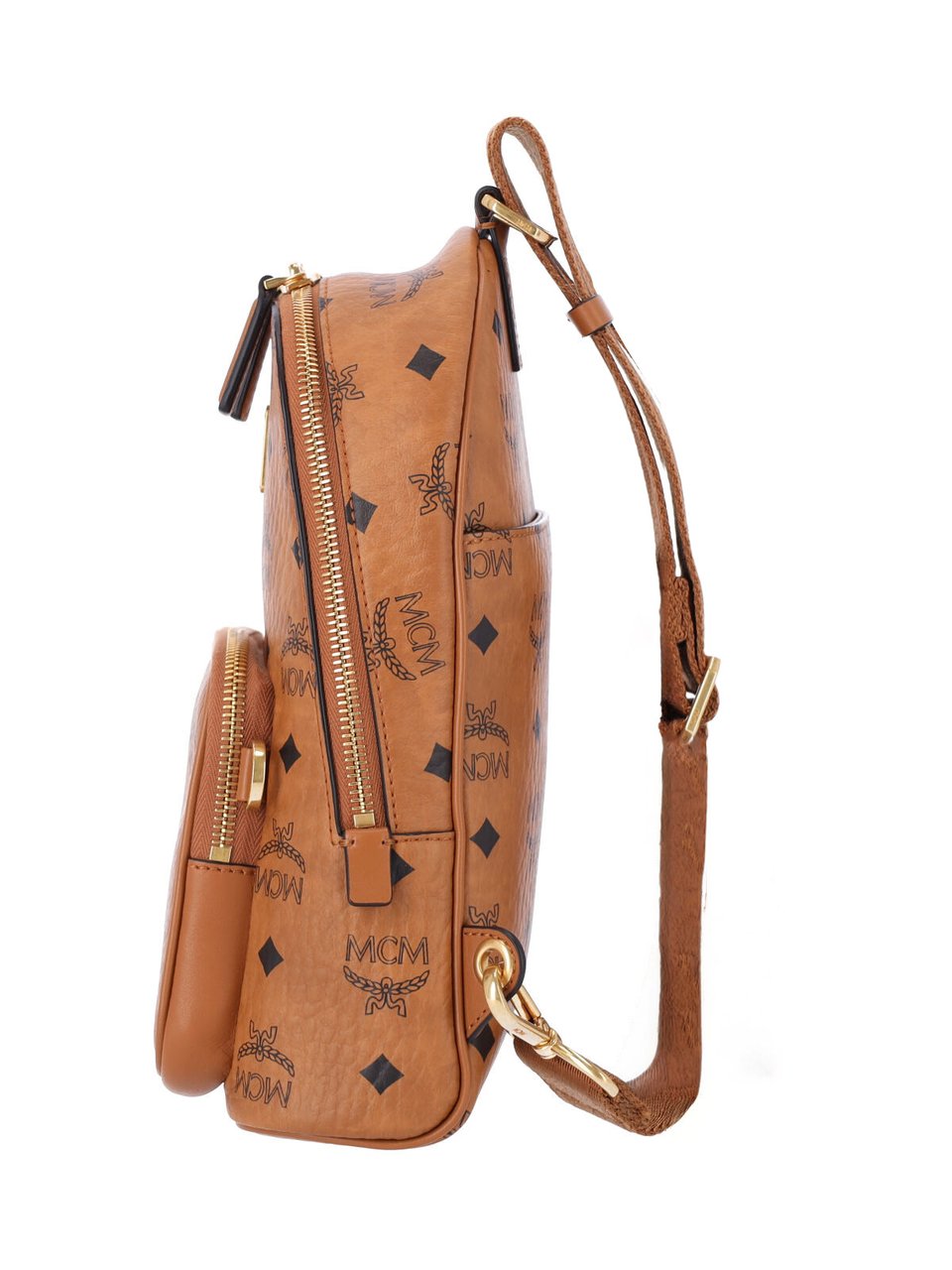 MCM Brown Aren Visetos Canvas Shoulder Bag Bruin