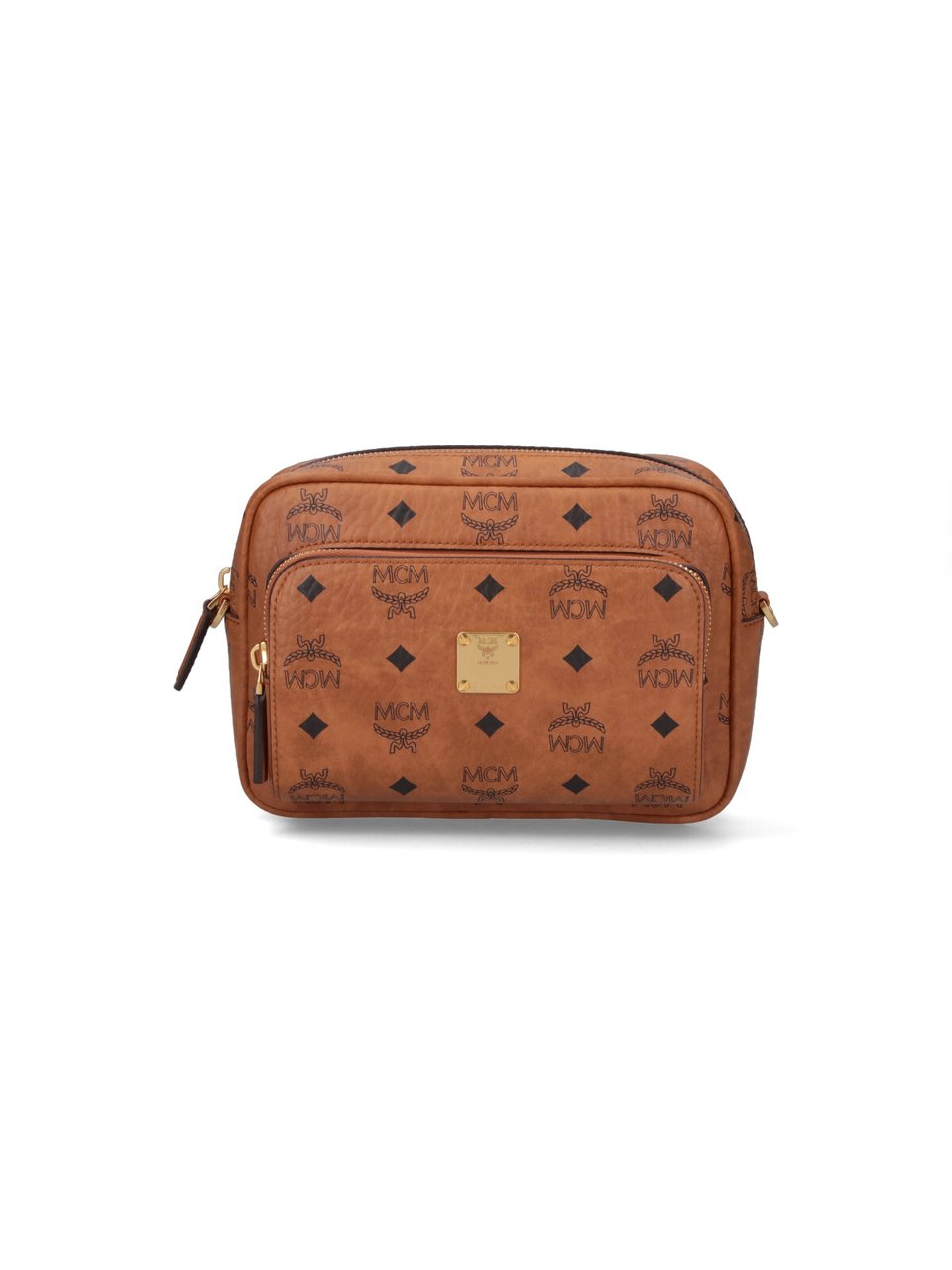 MCM Brown Aren Visetos Fabric Shoulder Bag Bruin