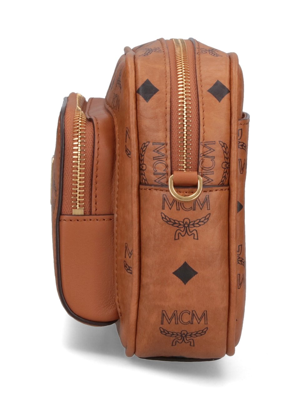 MCM Brown Aren Visetos Fabric Shoulder Bag Bruin
