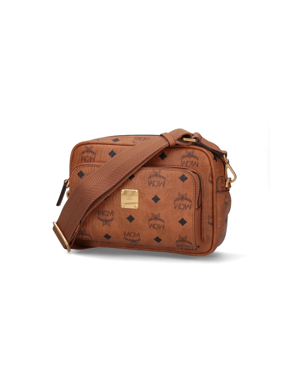 MCM Brown Aren Visetos Fabric Shoulder Bag Bruin