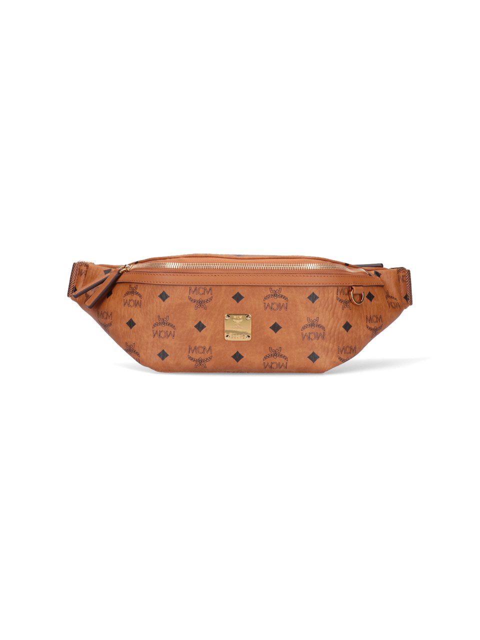 MCM Brown Fursten Visetos Leather Belt Bag Bruin