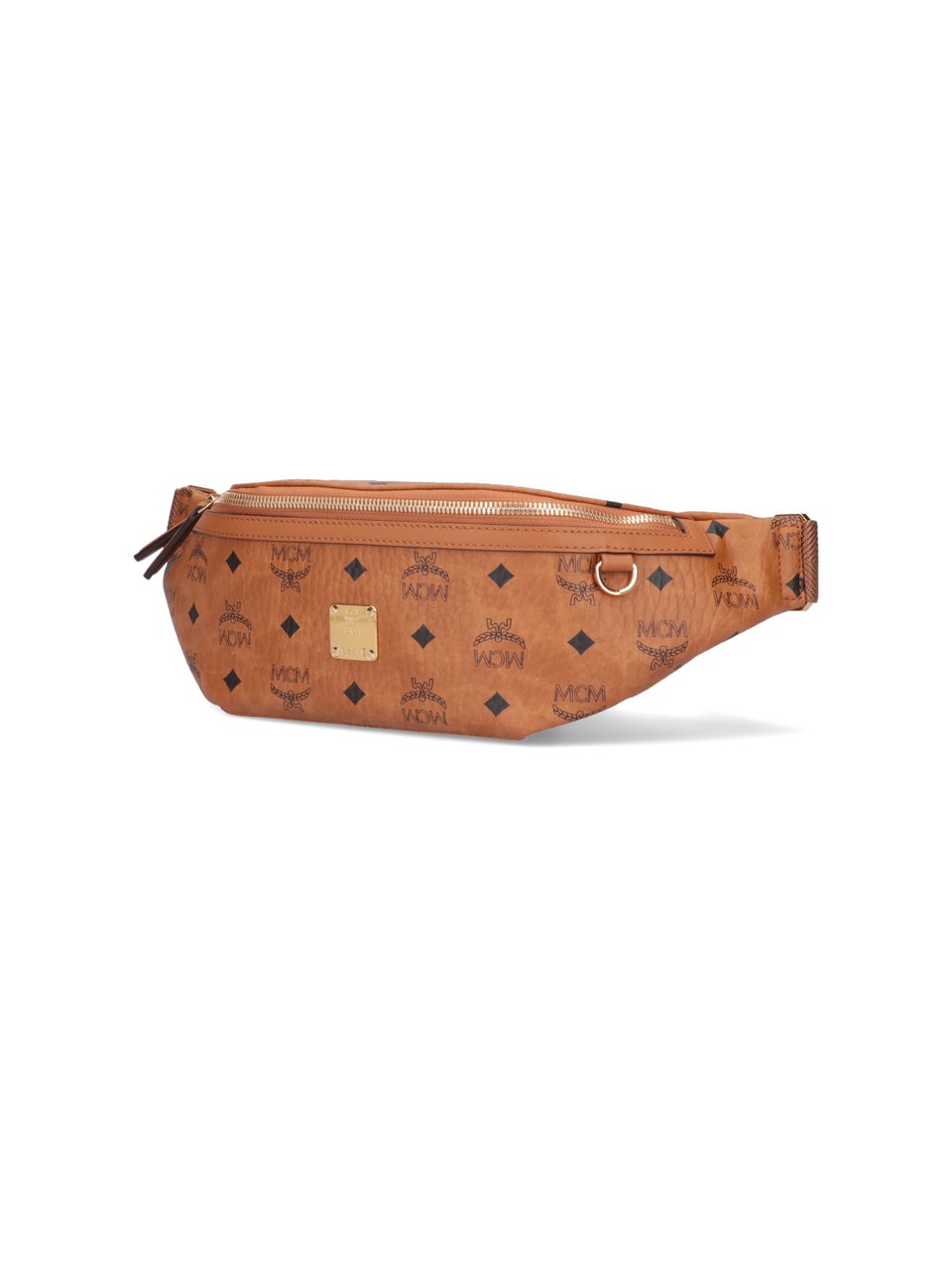MCM Brown Fursten Visetos Leather Belt Bag Bruin