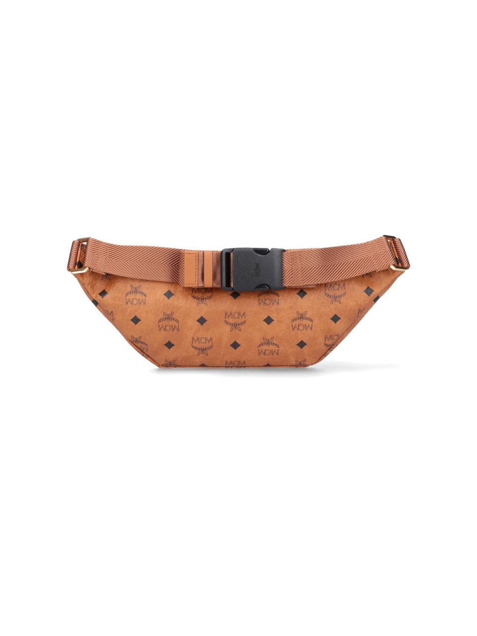 MCM Brown Fursten Visetos Leather Belt Bag Bruin