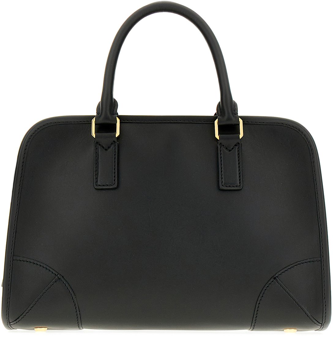 MCM MCM Black nappa leather medium Aren Boston handbag Zwart