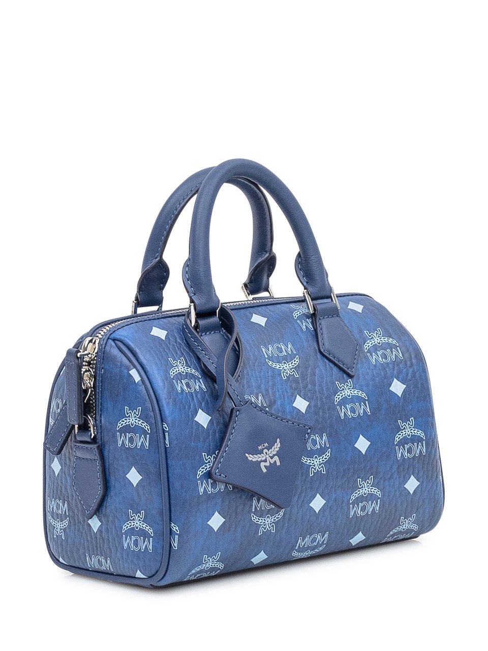 MCM Borsa MCM Ella VI Boston in Visetos Blu Blauw