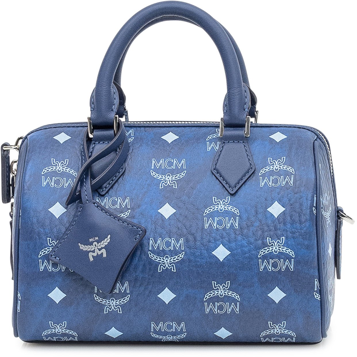 MCM Borsa MCM Ella VI Boston in Visetos Blu Blauw
