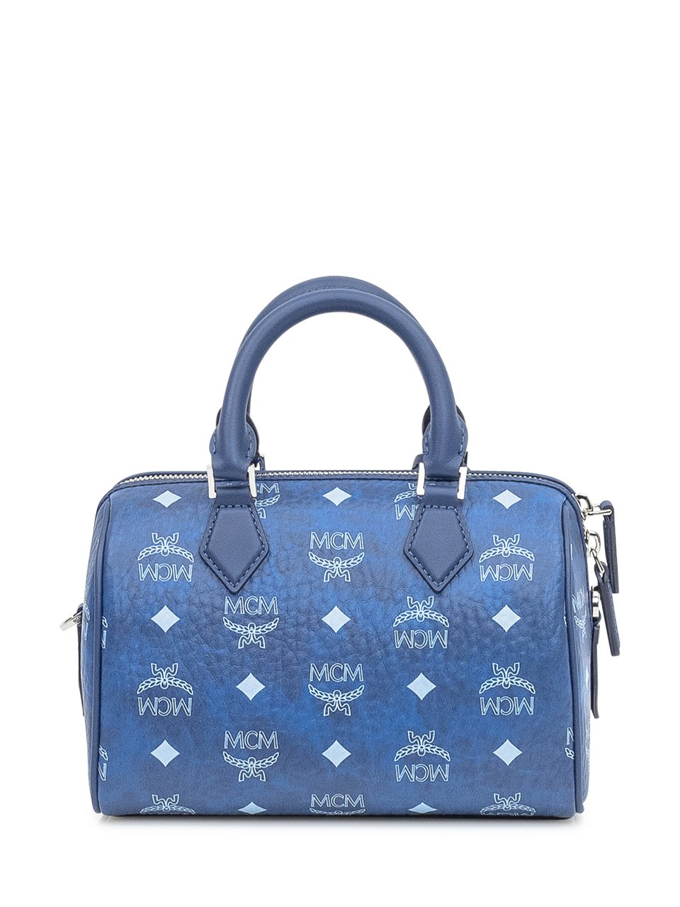 MCM Borsa MCM Ella VI Boston in Visetos Blu Blauw