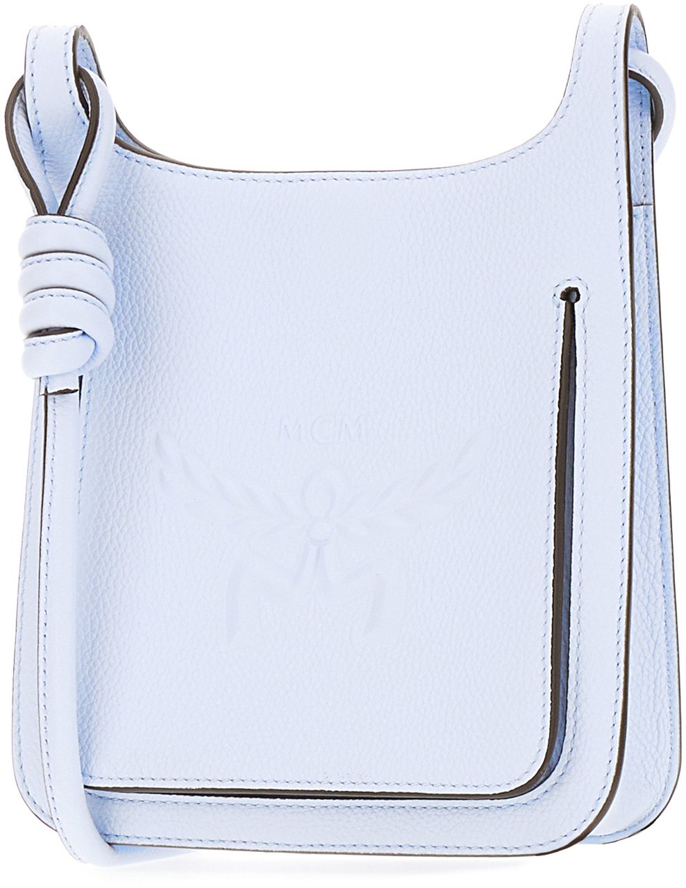 MCM MCM Pastel light blue leather mini Hummel crossbody bag Lichtblauw