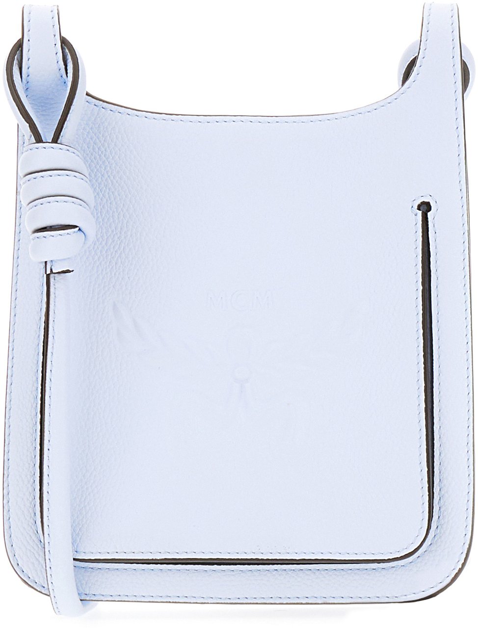 MCM MCM Pastel light blue leather mini Hummel crossbody bag Lichtblauw
