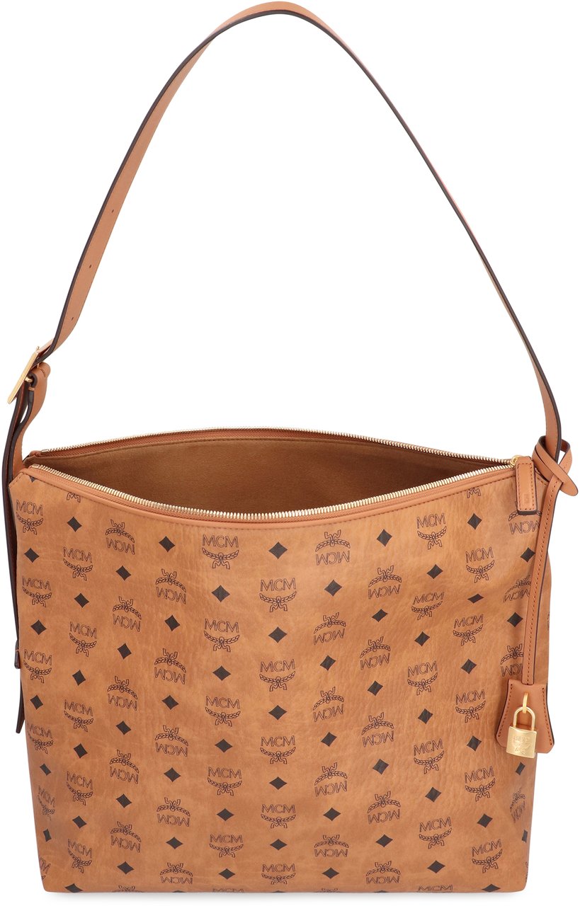 MCM Hobo bag Aren in Visetos Bruin