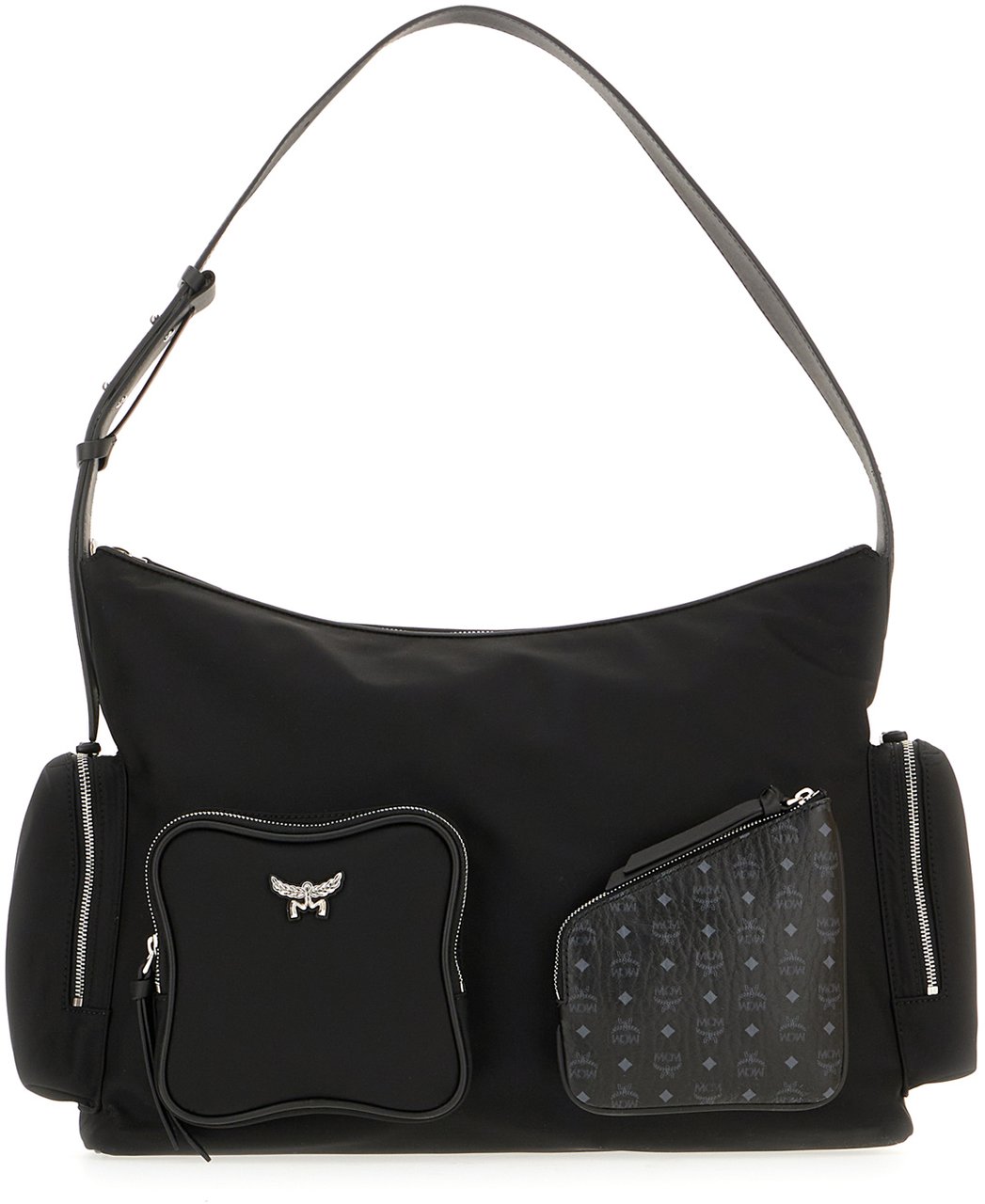 MCM MCM Black nylon shoulder bag Zwart