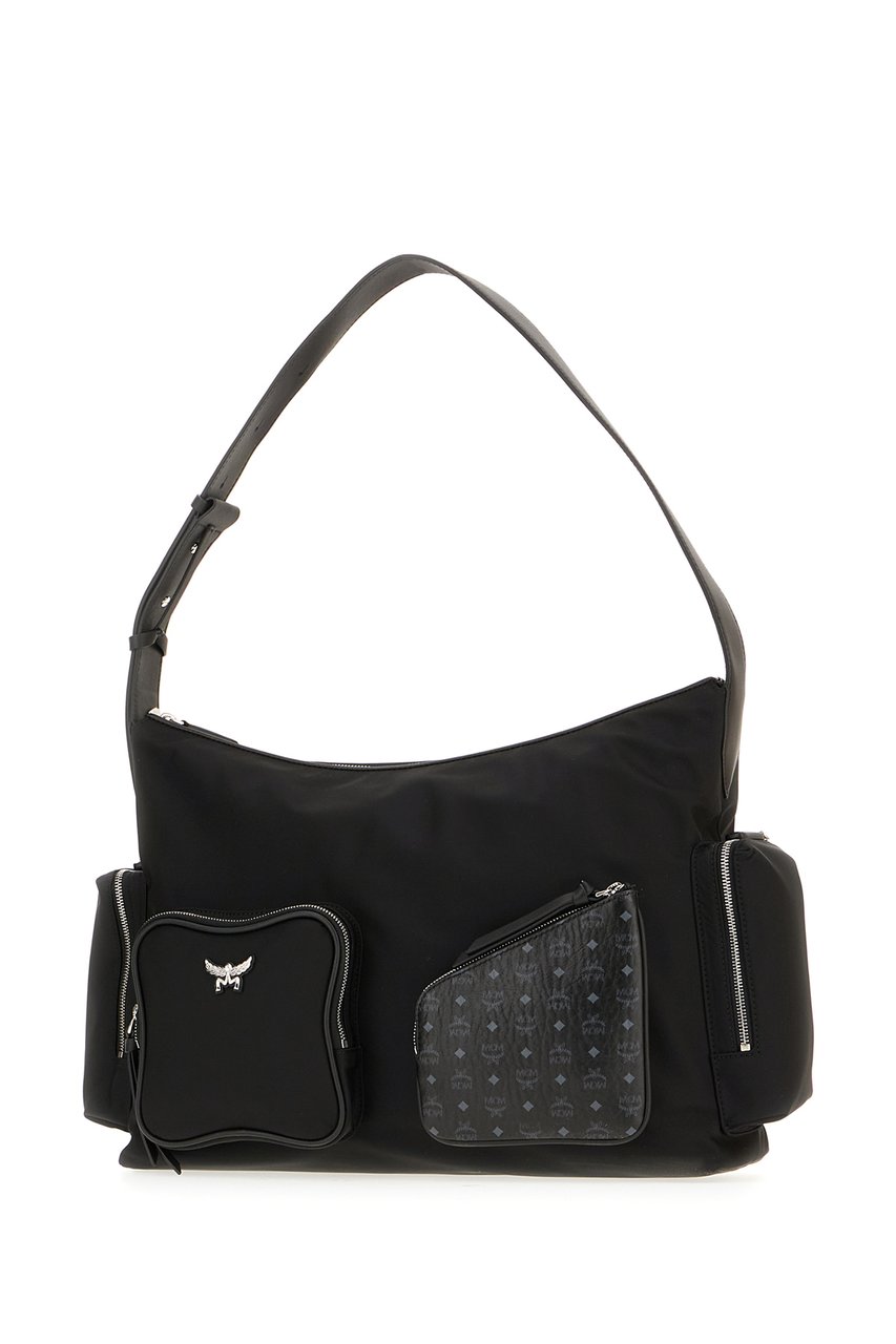 MCM MCM Black nylon shoulder bag Zwart
