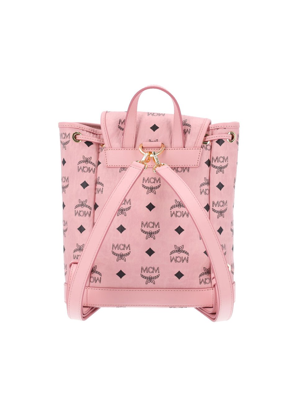 MCM Pink Aren Visetos Flap Backpack Roze