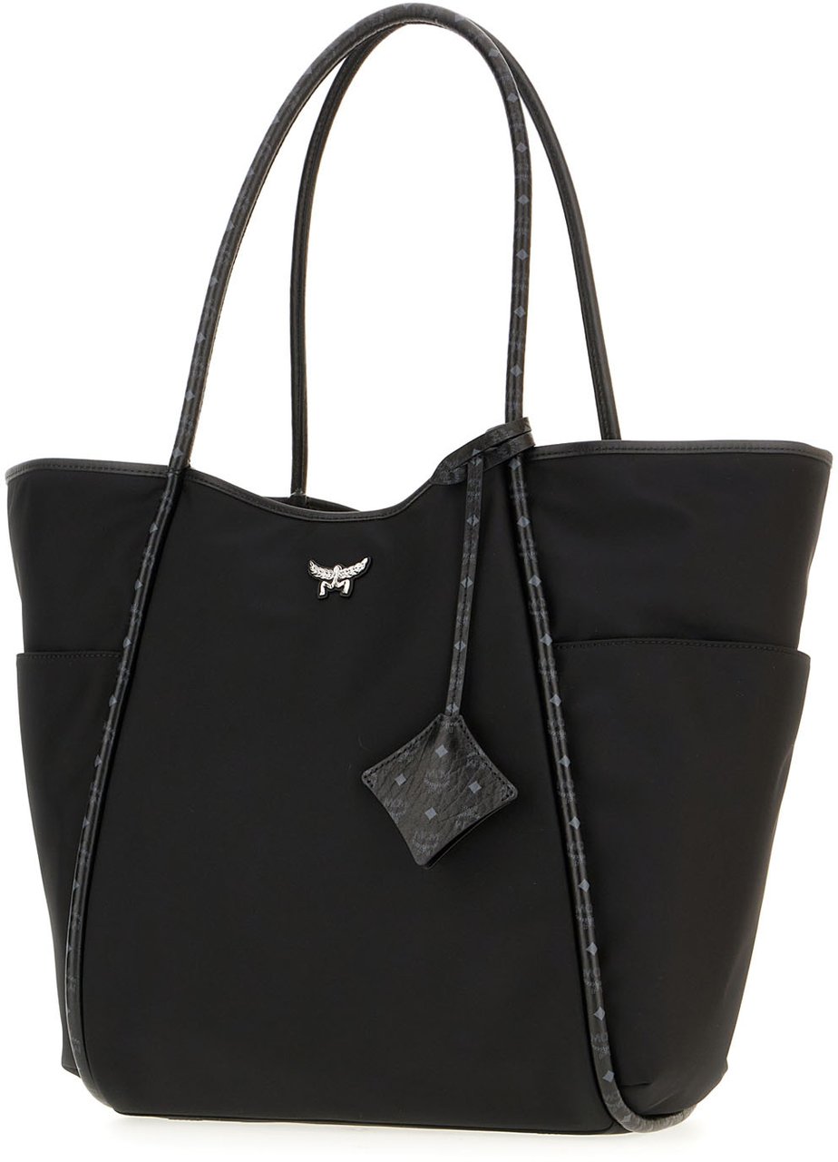 MCM MCM Black nylon shopping bag Blauw