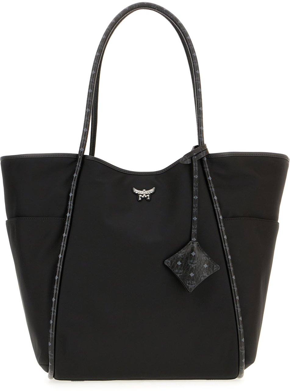 MCM MCM Black nylon shopping bag Blauw