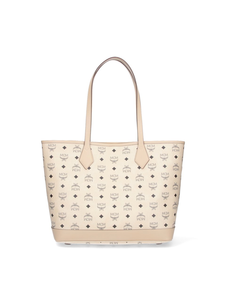 MCM Beige Liz Visetos Fabric Tote Bag Neutraal