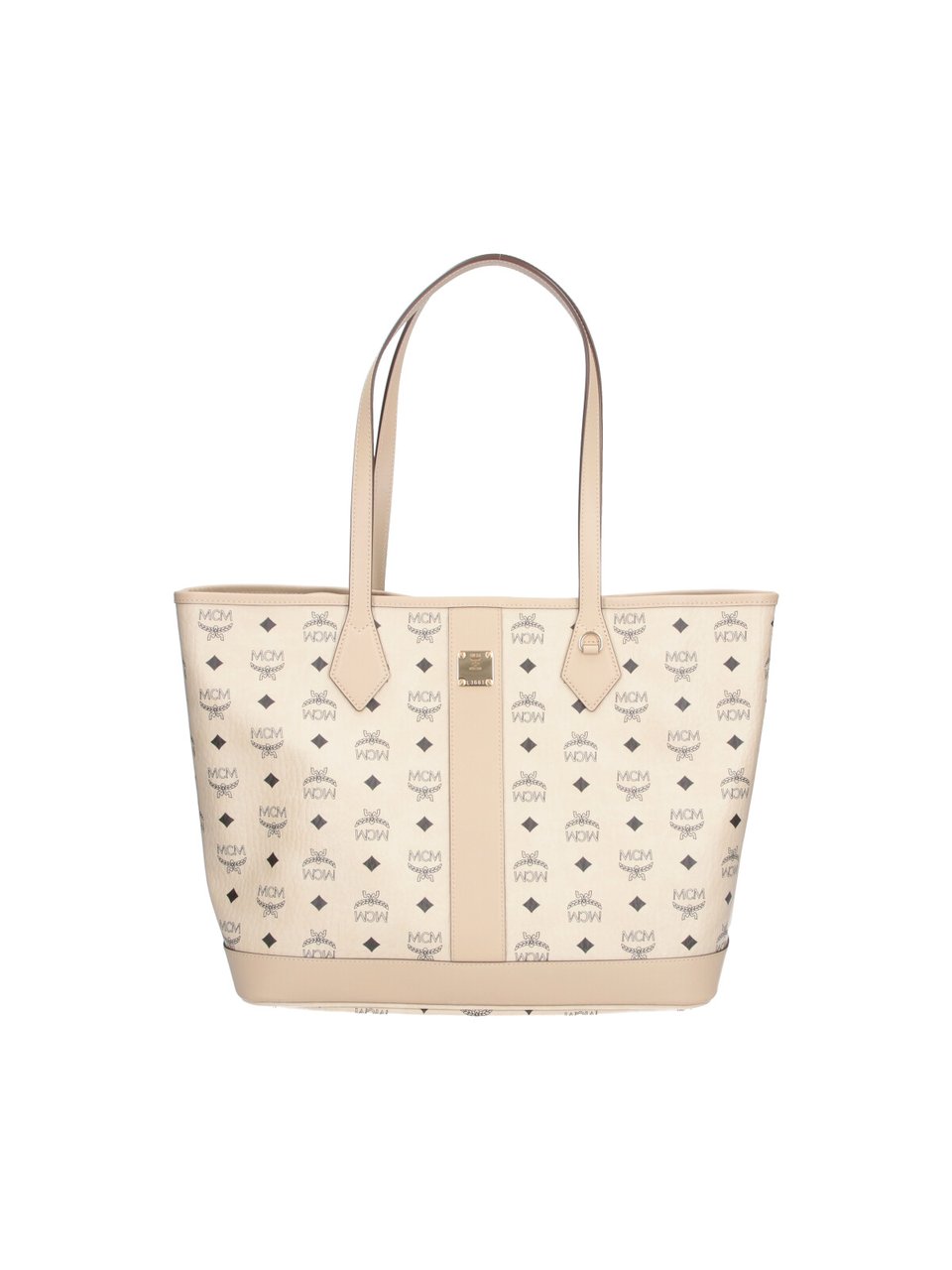 MCM Beige Liz Visetos Fabric Tote Bag Neutraal
