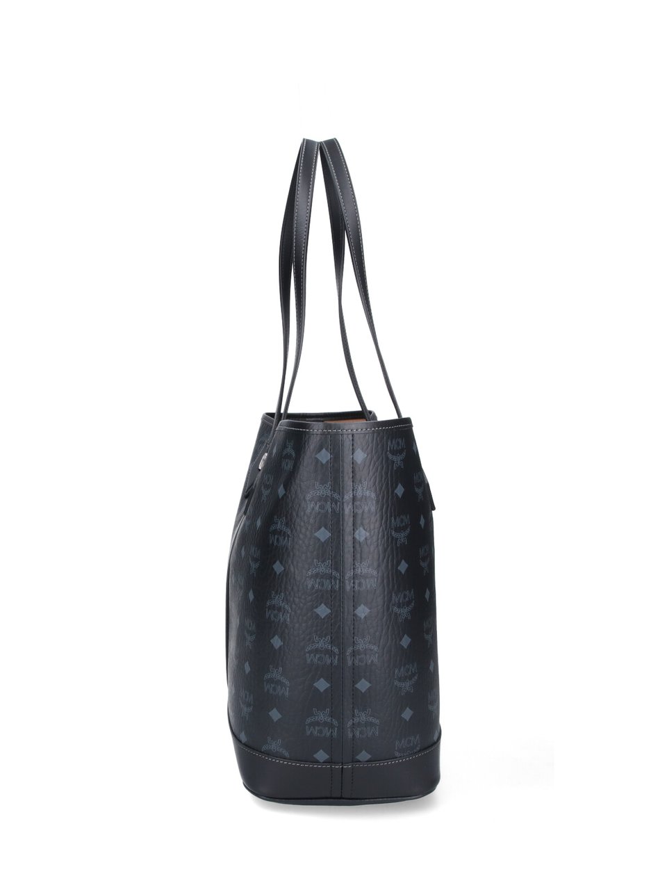 MCM Black Liz Visetos Fabric Tote Bag Zwart
