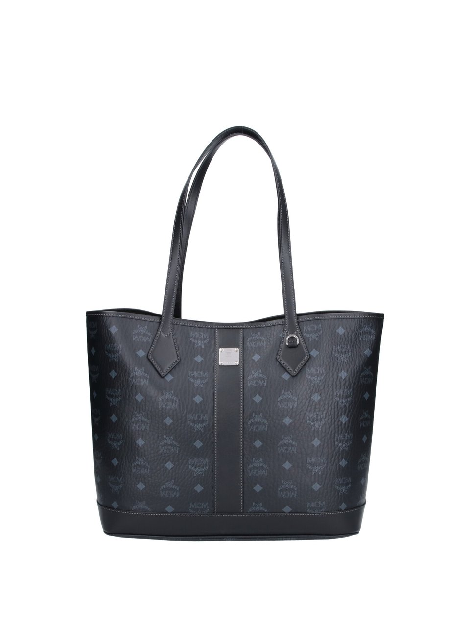 MCM Black Liz Visetos Fabric Tote Bag Zwart