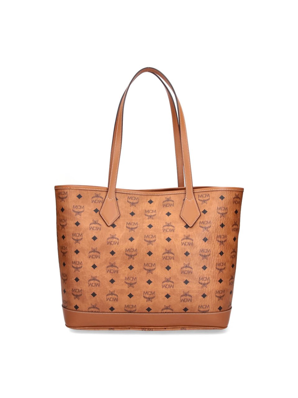MCM Brown Liz Visetos Leather Tote Bag Bruin