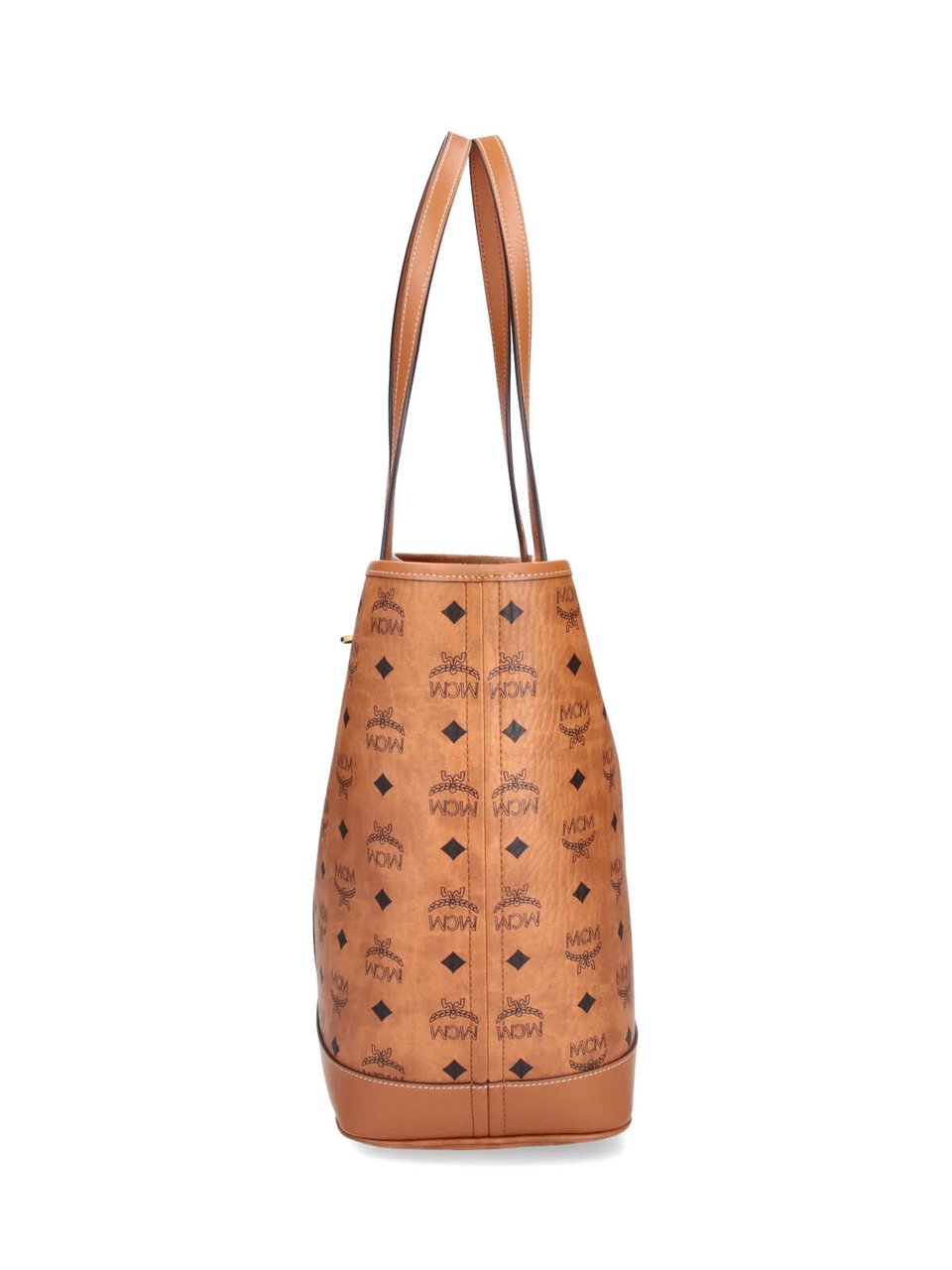 MCM Brown Liz Visetos Leather Tote Bag Bruin