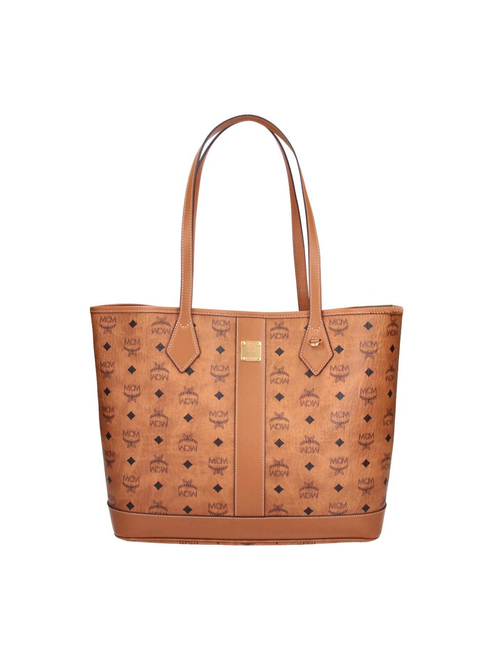MCM Brown Liz Visetos Leather Tote Bag Bruin